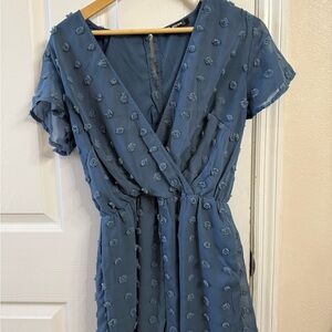 Elegant Blue polka dot Women’s romper